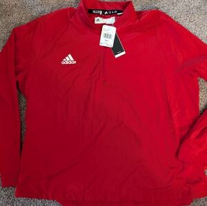 NWT Adidas Women's Bold Red Quarter-Zip Pullover Size 3XL